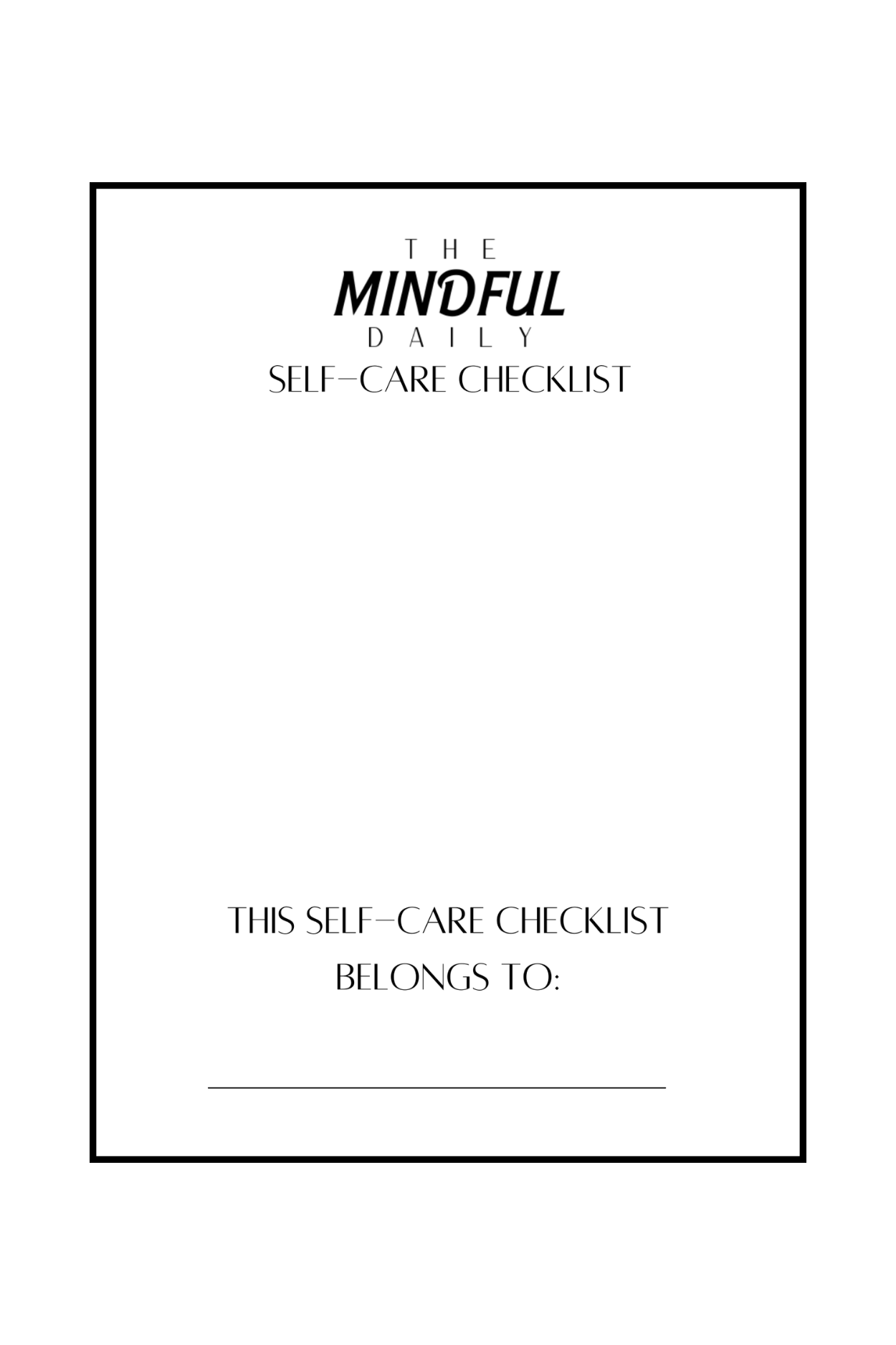 The Mindful Daily Self-Care Checklist