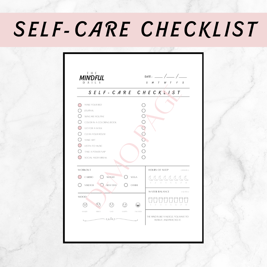 The Mindful Daily Self-Care Checklist
