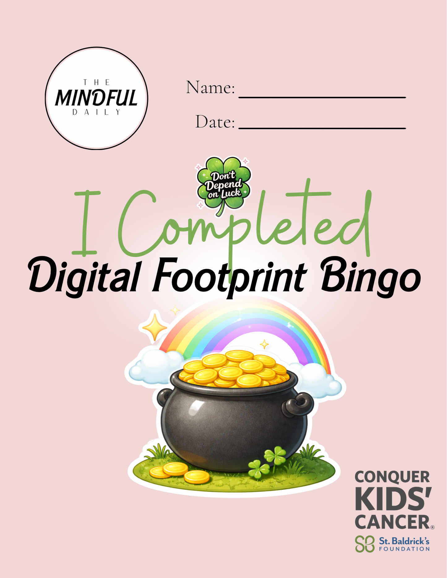 The Mindful Daily + St. Baldrick’s Digital Footprint Bingo