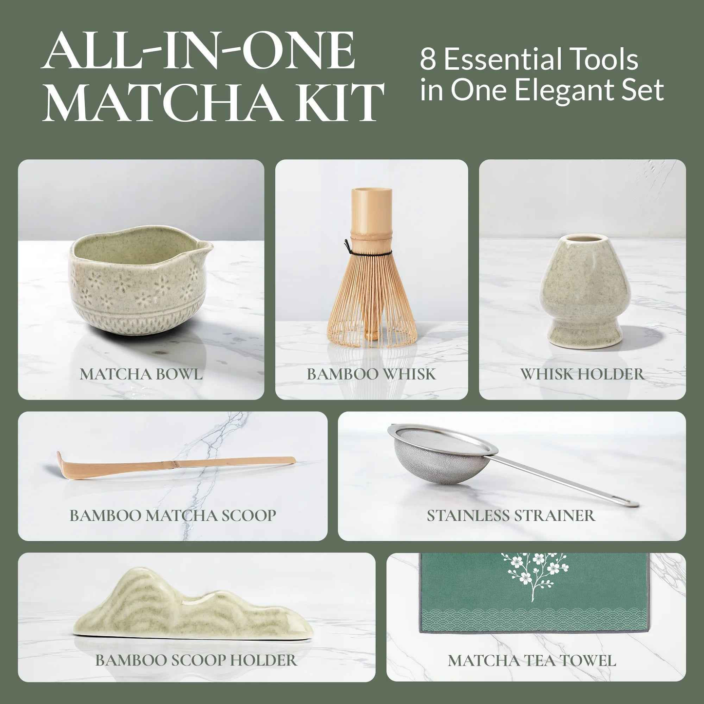 Matcha Whisk Set — Bamboo Chasen + Ceramic Chawan Gift Sets