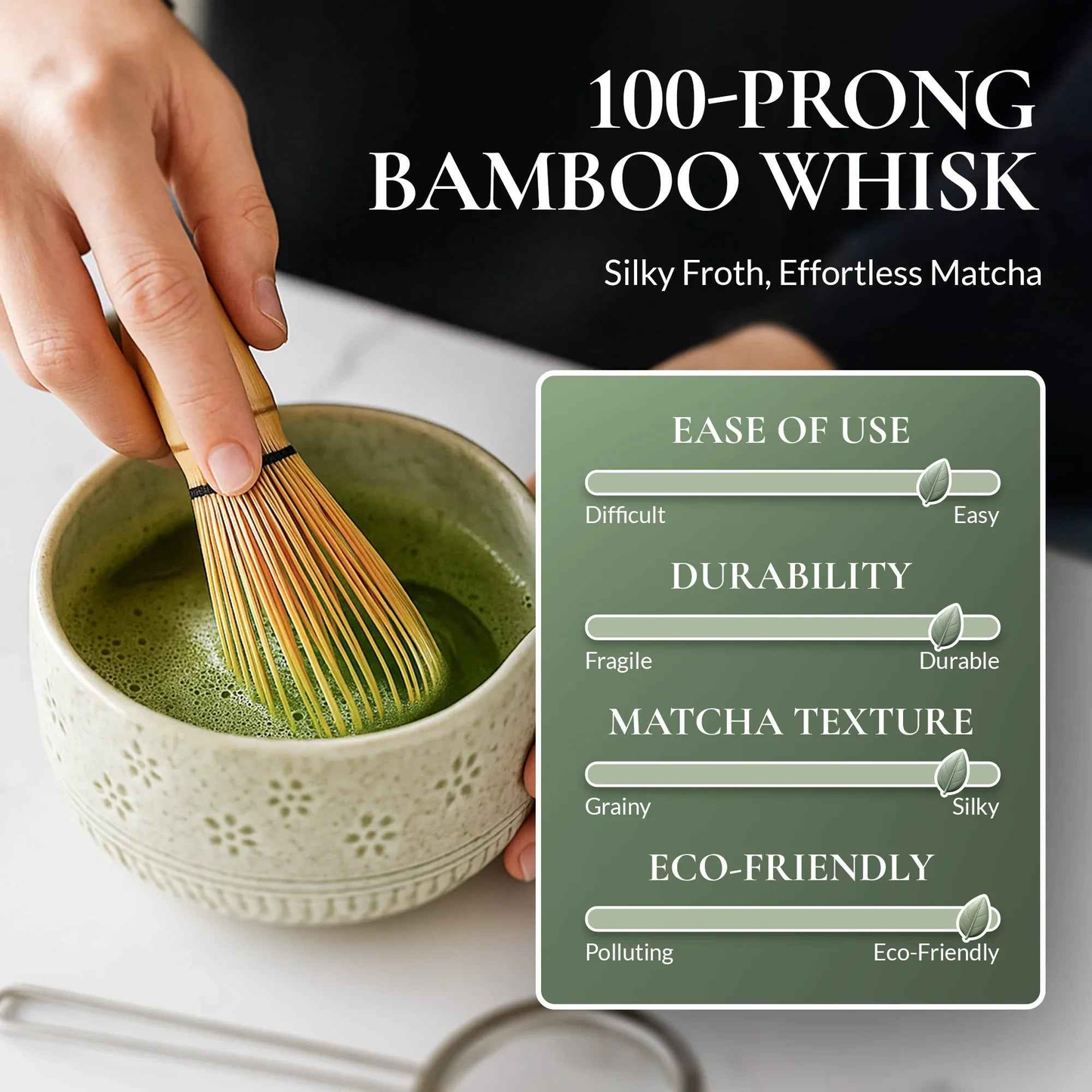 Matcha Whisk Set — Bamboo Chasen + Ceramic Chawan Gift Sets