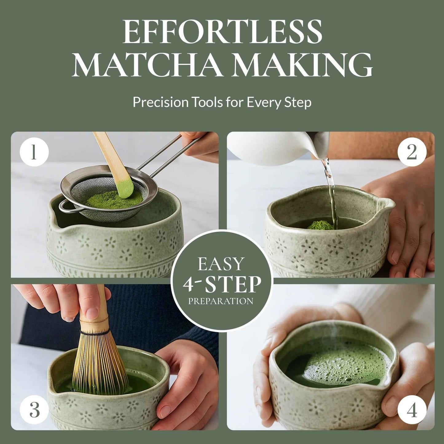 Matcha Whisk Set — Bamboo Chasen + Ceramic Chawan Gift Sets