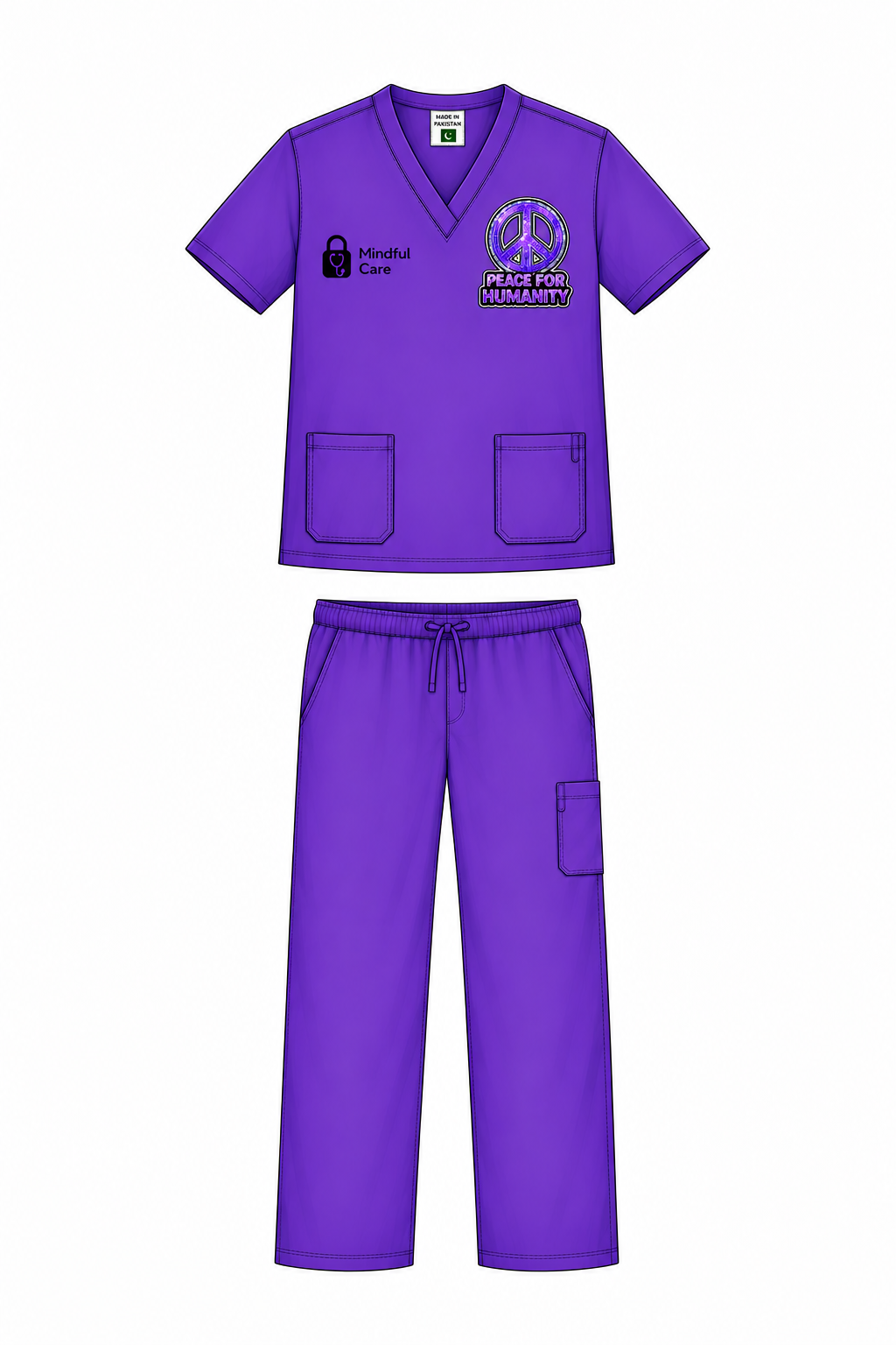 Mindful Care Peace for Humanity Scrubs